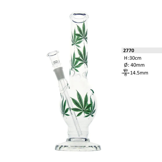 Bong din sticlă cu design frunză – 30 cm-Smagro GmbH