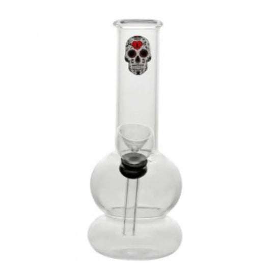Bong din sticlă mini Skull 15 cm