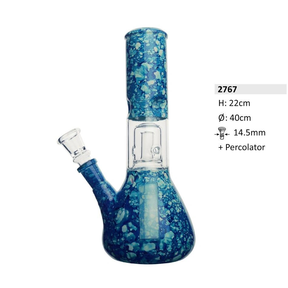 Glass bong with percolator H: 22cm Joint: 14.5mm Ø: 40mm