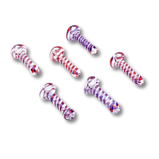 Pipă din sticlă – Spirală roșie & mov (1 bucată)-Smagro GmbH