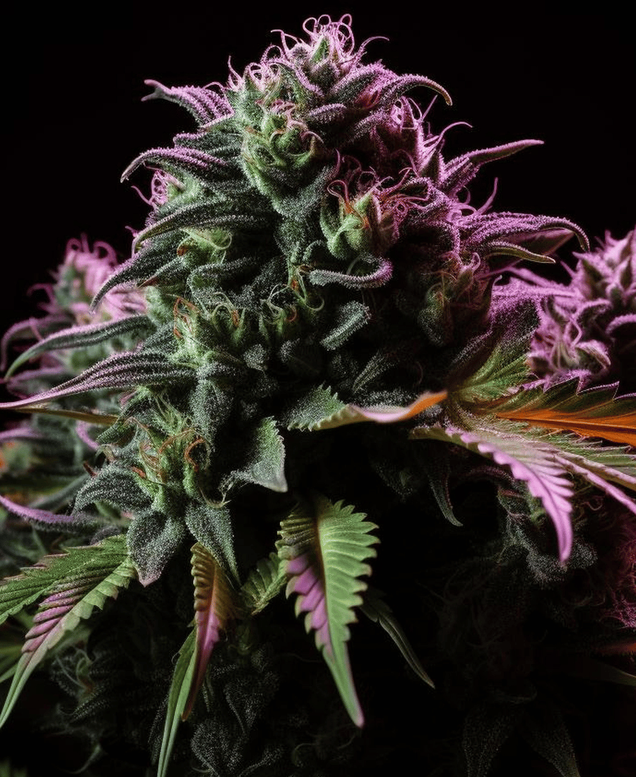 Floare de canabis verde lila