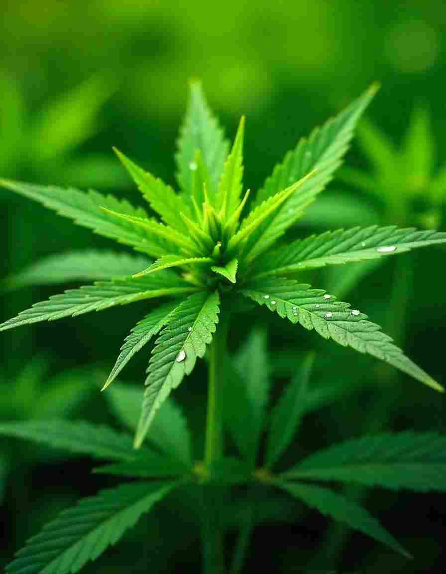 Hemp leaves as an example