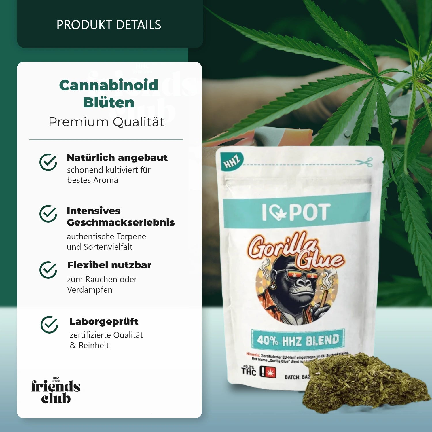 HHZ Flower Gorilla Glue 40%-HHCFriends