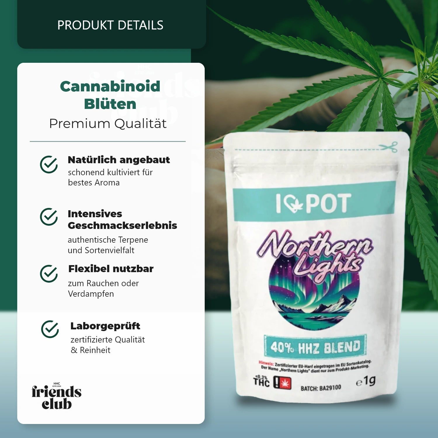 HHZ Flowers Northern Lights 40%-HHC Friends