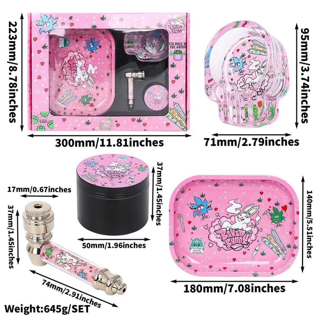 Set complet de pipe metalice 'Baked Bun' 4 piese.