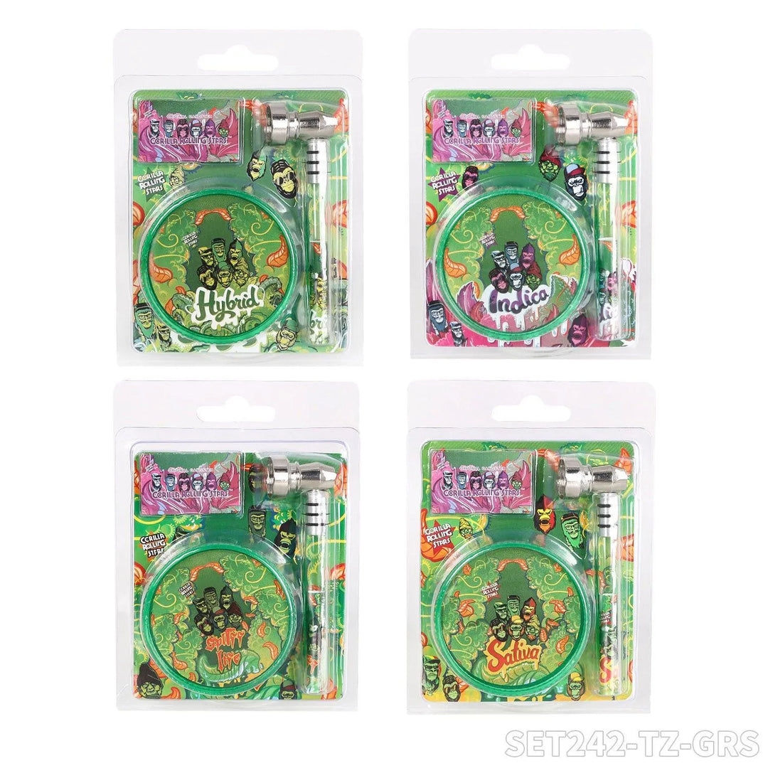 Set Gorilla - Pipă din sticlă, 3 piese