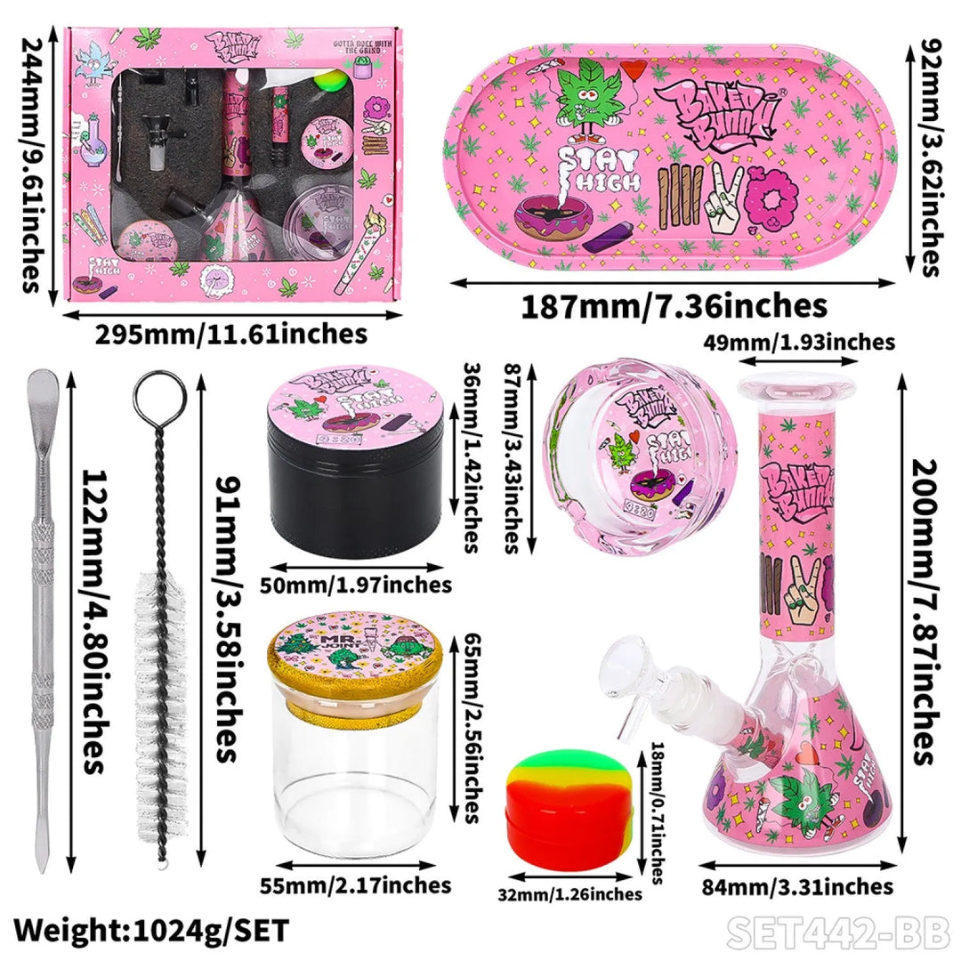 Set Bong Baked Bunny – Set complet pentru fumat, 7 piese