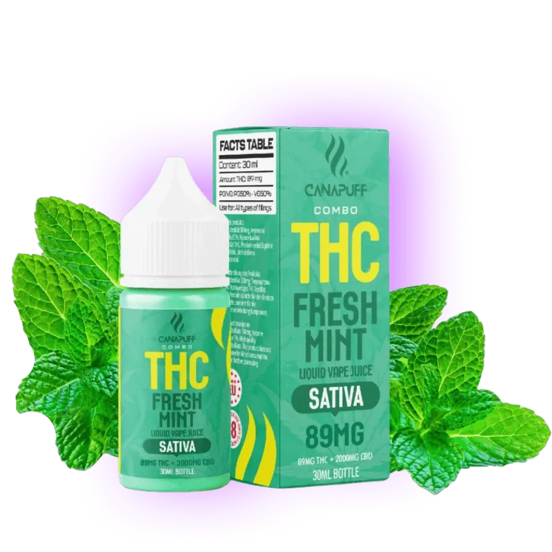 THC Liquid Świeża Mięta 89mg THC/1000mg CBC 30ml