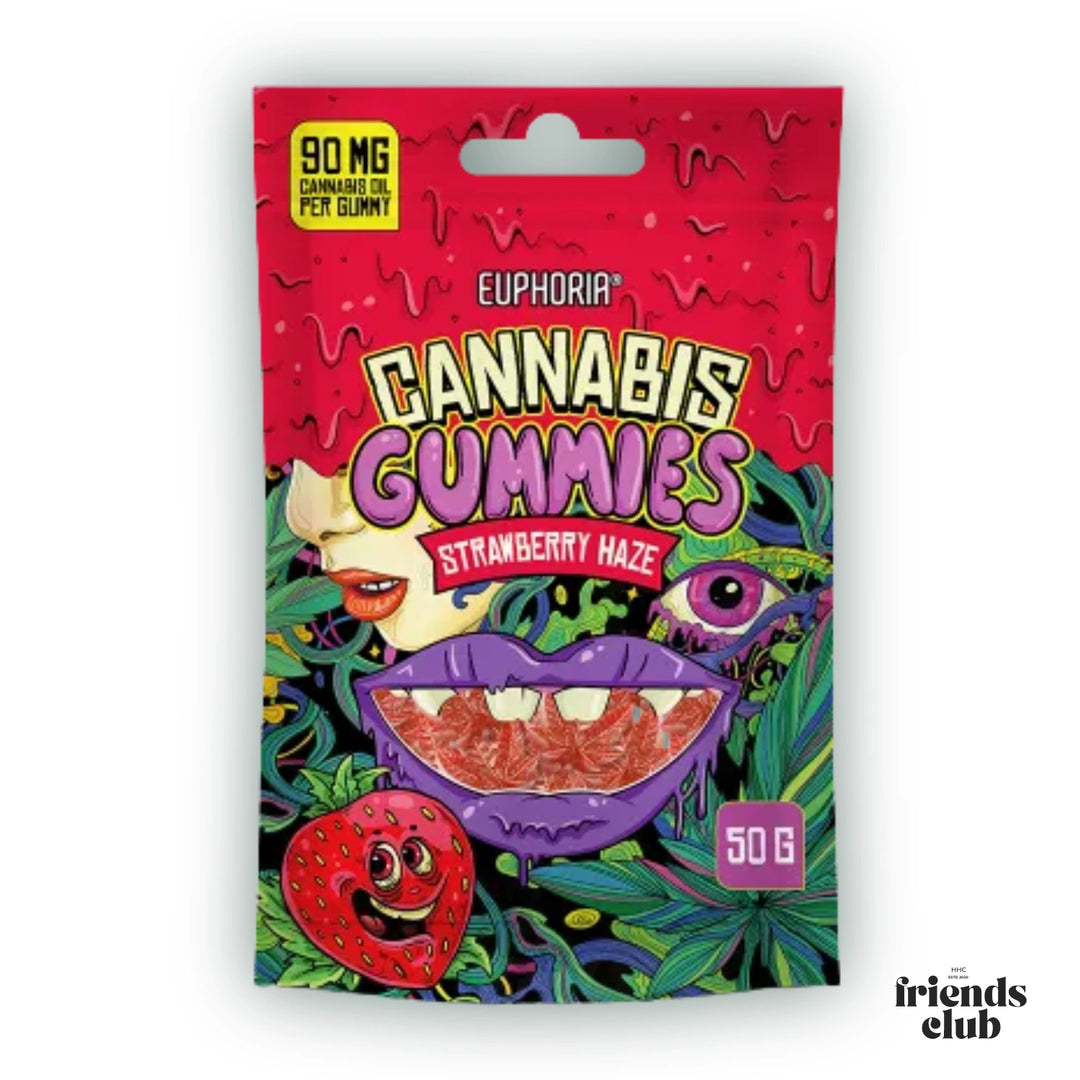 Euphoria Gummies cu canabis Strawberry Haze (50g) - hhcfriends