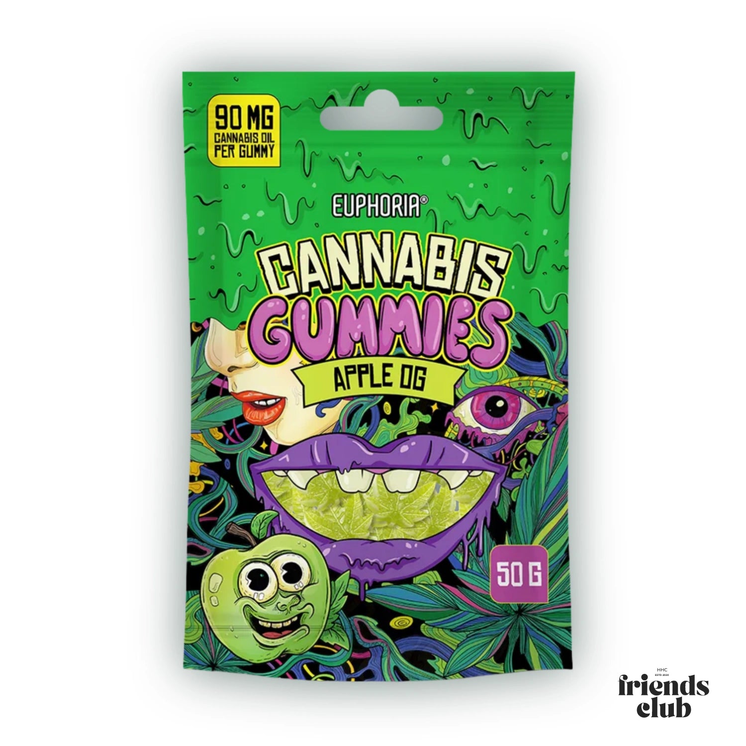 Euphoria Gummies cu canabis Apfel OG (50g) - hhcfriends