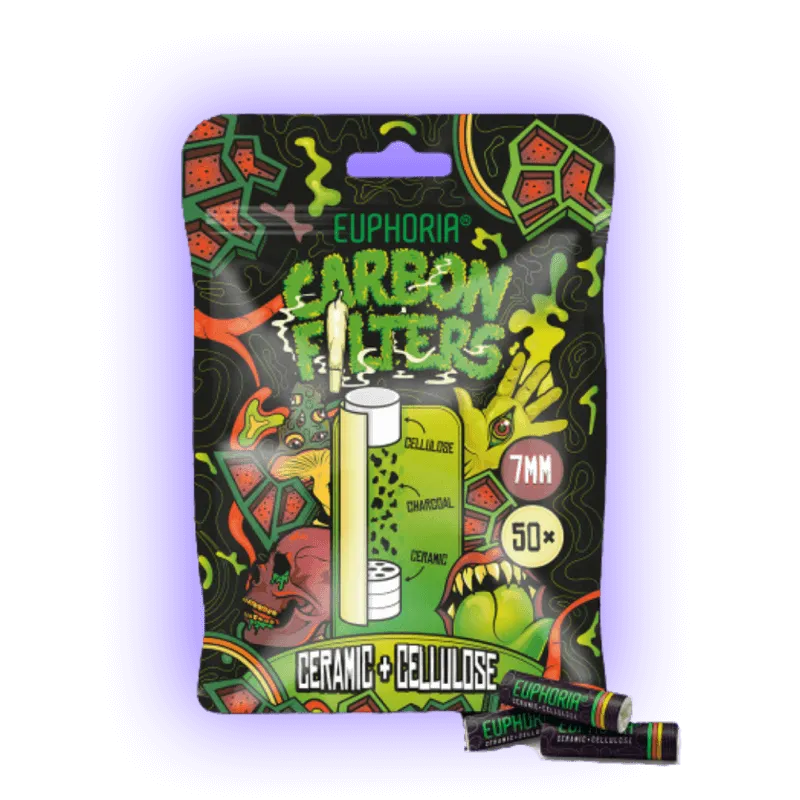 Euphoria filtre din celuloză + carbon ceramic, 50 bucăți
