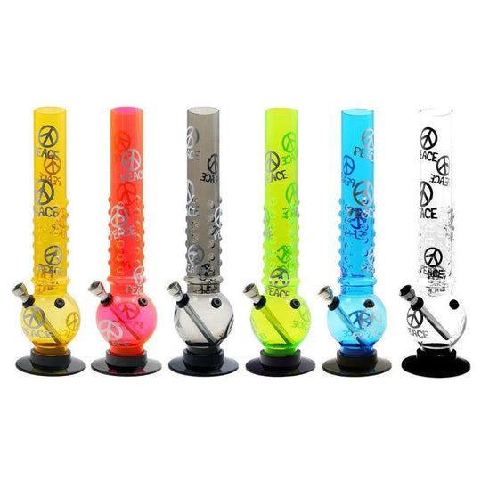 Acrylic bong with peace print 32cm