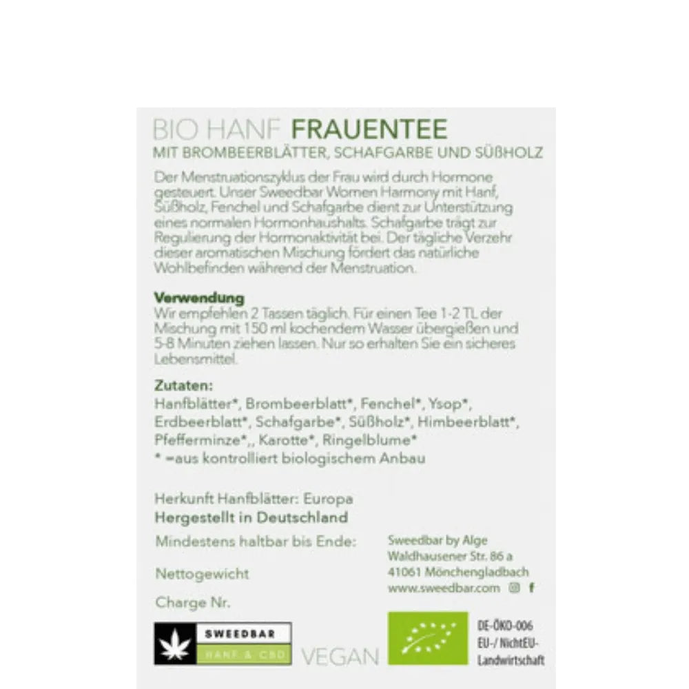 Ceai bio din cânepă Sweed Harmony 30g Vegan