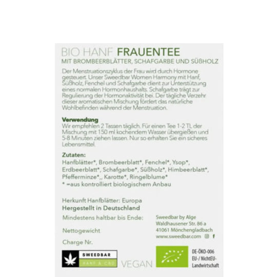 Ceai bio din cânepă Sweed Harmony 30g Vegan