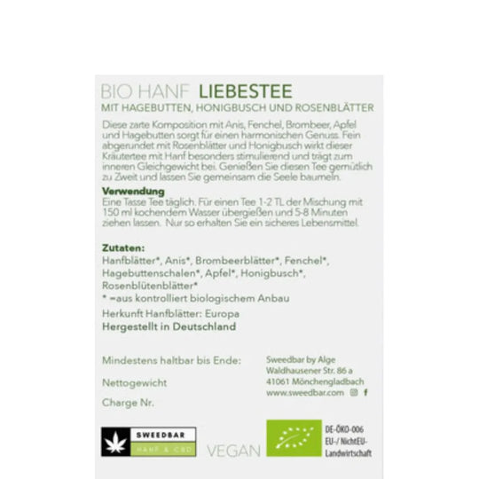 Ceai bio din cânepă Sweed Love 30g vegan