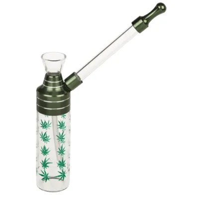 Bong Classic 12 cm com bocal de vidro/metal
