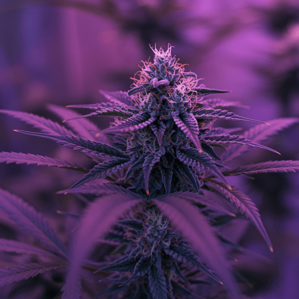 Tulpină de canabis cu trichomi densi