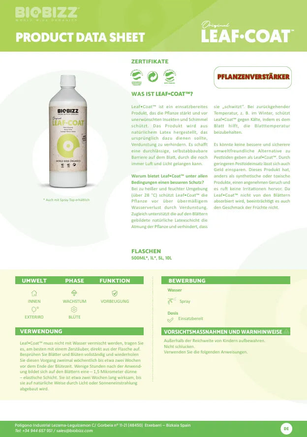 Bio Bizz Leaf-Coat Plant Glossing-Smagro GmbH