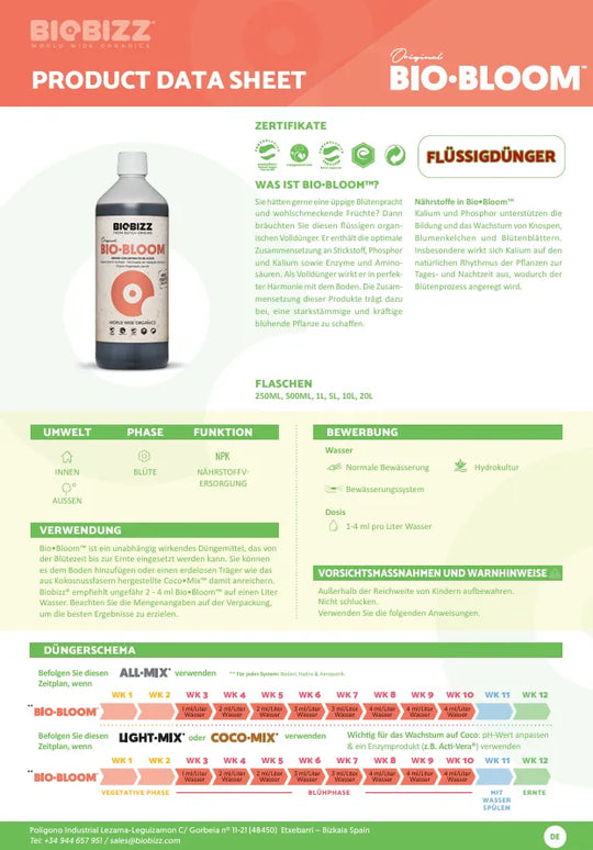 Bio Bizz Bio-Bloom Îngrășământ-Smagro GmbH