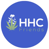 Round logo "HHC Friends" on blue background