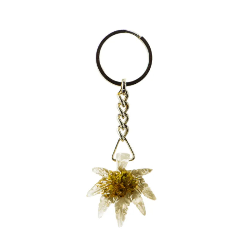 Cannabis Leaf Keychain with Cannabis