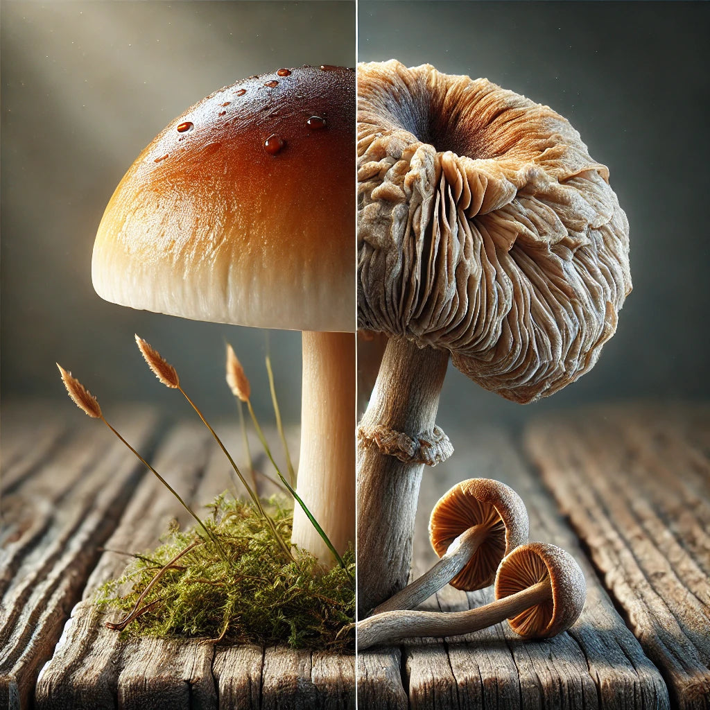 Contrastul de culoare, textură și formă sunt clar vizibile