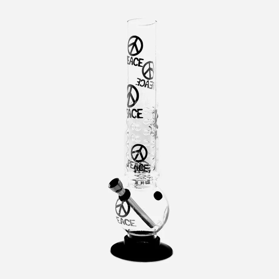 Acrylic bong with peace print 32cm